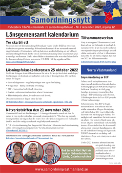 Samordningsnytt nr 2, december 2022 - förstasidan av två sidor.